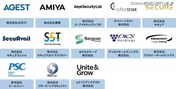 「おそろいの T シャツで一同に ～ 日本サイバーセキュリティファンド参加セキュリティ企業 13 社」の画像