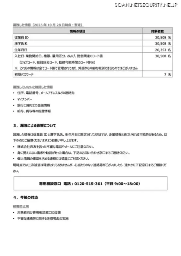 「Blue Yonder社のシフト作成ツールへの不正アクセスで西友従業員の個人情報が漏えい」の画像