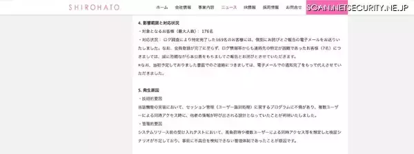 「高負荷や複数ユーザー同時アクセスを想定した検証不足 ～ ECサイト「SHIROHATO」で個人情報閲覧可能に」の画像