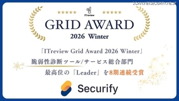 Securify が「ITreview Grid Award 2026 Winter」の脆弱性診断ツール/サービス総合部門で 8 期連続となる Leader を受賞