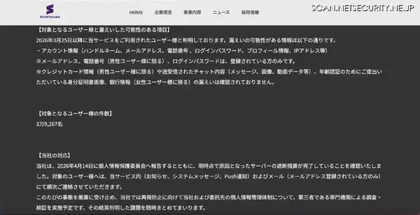「海外サイトで販売 ～「Kyuun」で 3 万 9,267 名のユーザーのアカウント情報が漏えいした可能性」の画像