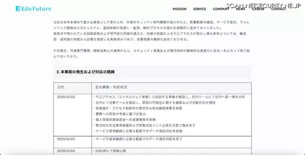 「代表取締役社長コメントも ～ Edv Path へのランサムウェア攻撃調査結果公表」の画像