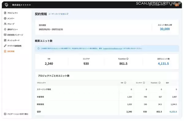 Cloudbase の契約情報画面を大幅リニューアル、ユニット数を直接確認できるように