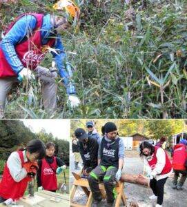 森に学ぶコカ・コーラ社員　八王子の里山復元へ森に入り間伐　土に雨水を浸透させて生物多様性にも貢献する水資源保全活動を体験