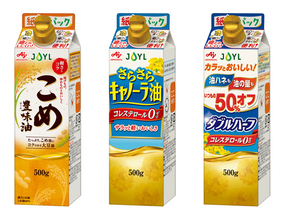 J-オイルミルズ 紙パック容器の食用油 「紙らくパック」に名称変更