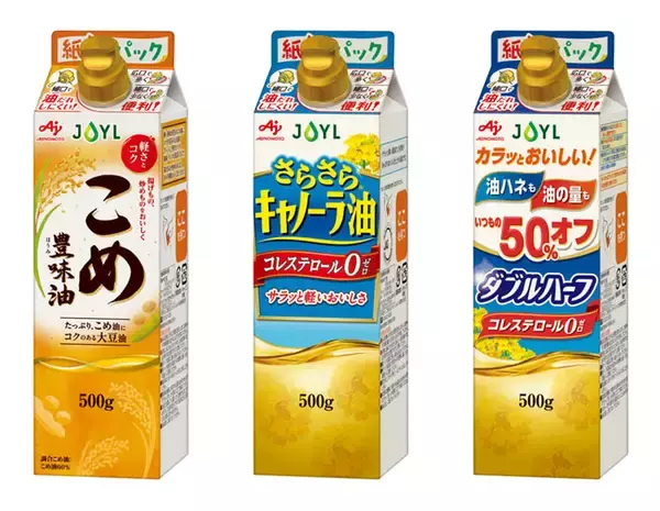 J-オイルミルズ 紙パック容器の食用油 「紙らくパック」に名称変更