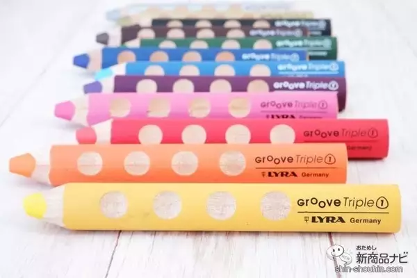 「不思議な鉛筆『リラ グルーヴ・トリプルワン』はこれ1本で色鉛筆、クレヨン、水彩色鉛筆になる！？」の画像