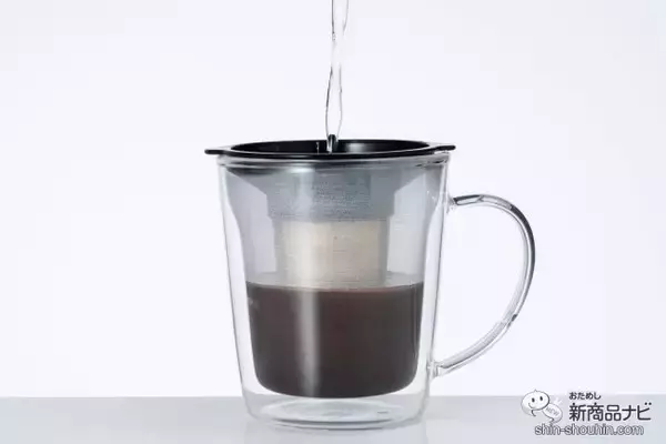 「ゴールドフィルターと保温マグがセットに！ コーヒーや紅茶を美味しく気軽に淹れられる『コレス　ゴールドフィルターダブルウォールマグ C412』」の画像