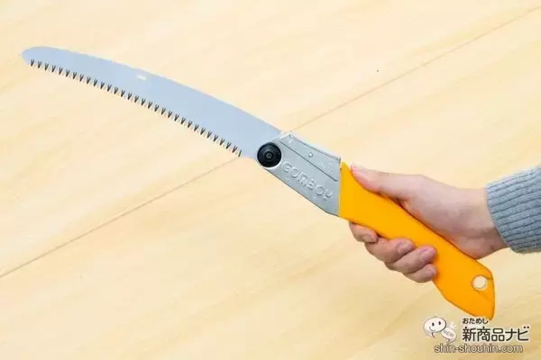 「アウトドアやDIYに最適！ 『ゴムボーイカーブ 万能目』コンパクトで切れ味抜群のブラボーな万能のこぎり！」の画像
