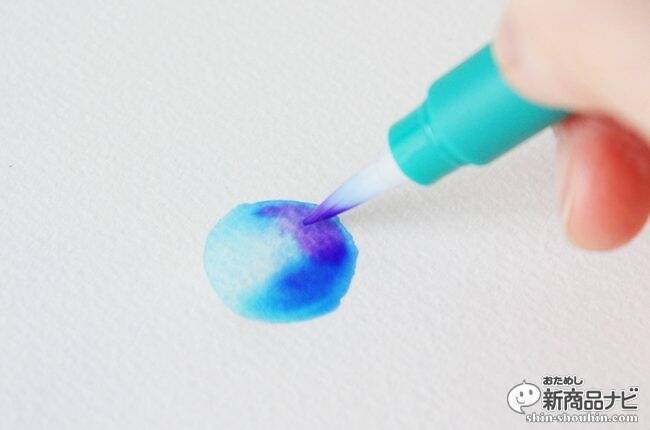 形や太さが異なる３種類の水筆『TOMBOW WATER BRUSH』を使えば、水性マーカー「ABT」の表現の幅がもっと広がる！