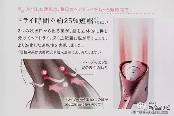 「業界初のセンシング機能で髪を傷めずに素早く美しく乾かす『プラズマクラスタードレープフロードライヤー』」の画像