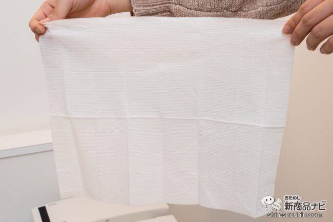 破れにくいという噂は本当だった…！ 『HouseLab 流せるトイレクリーナー レモンミントの香り』は、1枚でトイレを思う存分拭けるタフがさがいい
