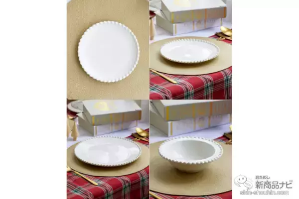 「【3COINS（スリーコインズ）今週の新商品第3弾！】「クリスマスの食卓」シリーズから『レタリングガラスプレート』『ダイヤ型カトラリーレスト』『テーブルクロス』など」の画像