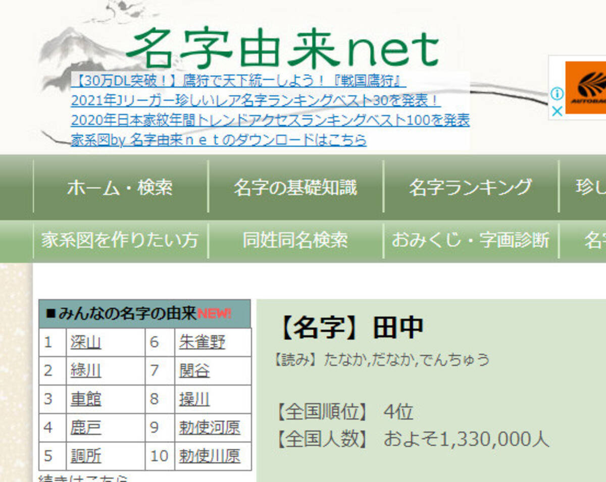 日本の全人口の９９ ０４ を網羅するポータルサイト 名字由来ｎｅｔ ってなんだ 21年3月日 エキサイトニュース