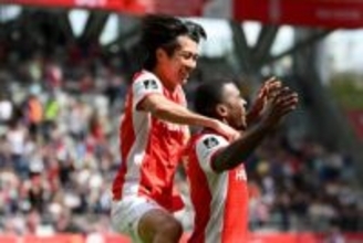 中村敬斗が今季二桁ゴールを達成！　フランス2部上位直接対決で貴重な先制点