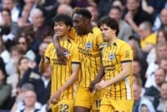 ブライトンの日本代表MF三笘薫、トッテナム相手に見事なボレー弾！　BIG6全クラブ相手にゴールを記録