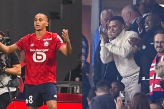 エンバペの目の前で…弟イーサンが古巣PSG相手に同点弾！　兄のパフォーマンスも披露