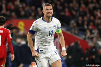 打倒・イタリア！ 終盤に値千金ヘッド、自身2度目のW杯を目指す40歳FWジェコが誓う「間違いなく彼らが格上。再び全力を尽くす」