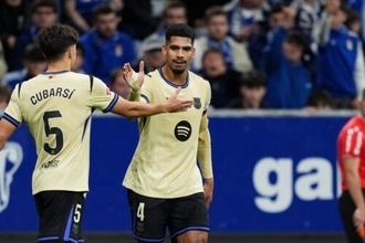 バルサの3点目を奪ったアラウホ、長期離脱のガビにエール「この勝利は彼のもの。彼に捧げる」