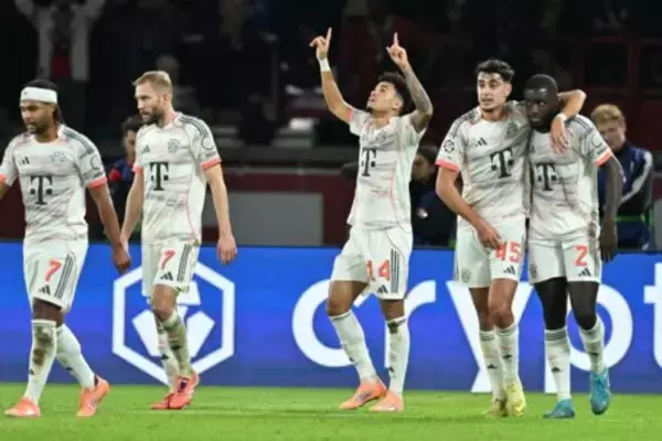 進撃のバイエルン、開幕から公式戦16連勝！　前半2発のL・ディアスが退場も、CL王者PSGを下す