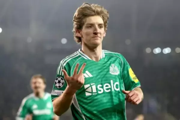 ニューカッスルFWゴードン、前半だけで4得点はCL史上2人目の快挙