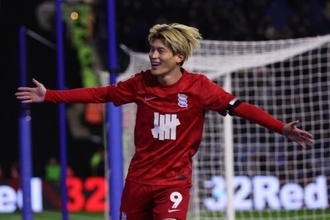 古橋亨梧、リーグ戦25試合目で待望の初ゴール！　指揮官も祝福「心から喜んでいる」