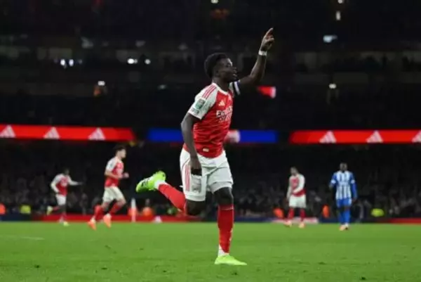 アーセナル、ヌワネリ＆サカの得点で2年連続のベスト8進出！　ブライトンはチャンスで決めきれず無得点