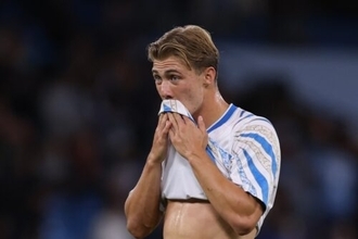 ナポリFWホイルンド、ディ・ロレンツォ退場について「アウェイでマンCと対戦するのは難しい。10人になったら、なおさらだ」