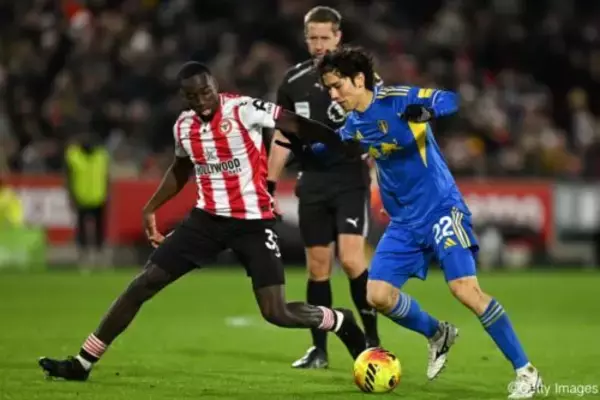 田中碧は3戦連発ならず…リーズがカルヴァート・ルーウィンの4戦連発弾でドローに持ち込む