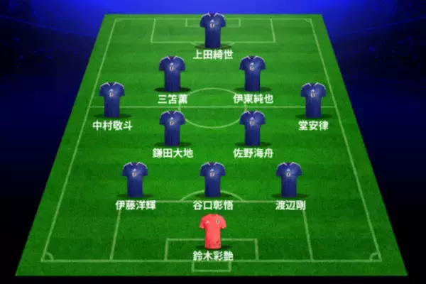 日本代表のスタメン発表！　鎌田大地、三笘薫、上田綺世ら主力組先発で強豪イングランドと腕試し