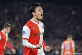 上田綺世が2ゴールの躍動でリーグ戦13点に到達！　フェイエノールトが快勝で首位をキープ