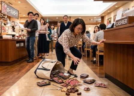 バイキングで「料理を取りに行く回数が多すぎた」5人家族の末路。女性のバッグから「大量の牛肉」が飛び出し店内騒然…