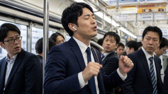 朝の満員電車で女性3人組にウンザリ…大声で愚痴「うちの旦那って使えないから！」／口パクで全力エアドラムを始めた謎のスーツ男も