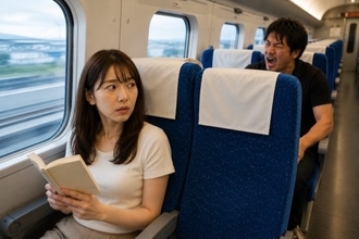 「邪魔なんだよ！」新幹線で座席を蹴ってくる後ろの男性…恐怖に震えた女性客を救った“強面男性の一言”