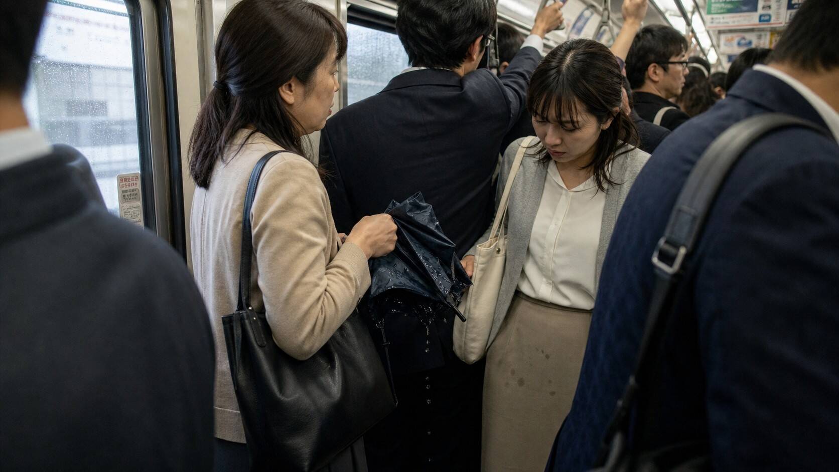 「邪魔だから押したのよ」雨の日の満員電車で乗客を転ばせた40代女性。“目に余る迷惑行為”で乗客全員を敵に回した女性の“まさかの結末”