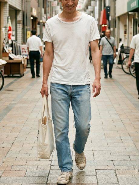 「ダサい中年男性」がやりがちな“白Tシャツの着こなし”。デニムと組み合わせた定番スタイルにも注意点が