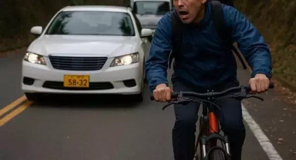 山道で“自転車”を「あおり運転」したセダン車…怒り心頭のチャリ男が“まさかの逆襲”をした結末――仰天ニュース特報