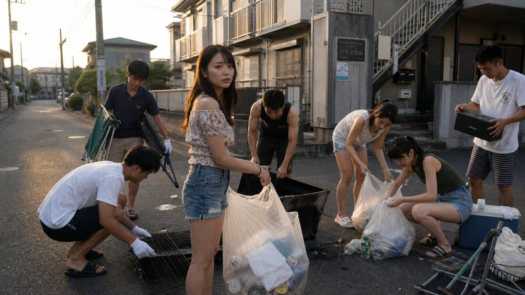 アパートの前で大学生集団がBBQ。あまりに騒がしいので注意したら「あなたに注意される筋合いはありませ〜ん」と煽られ…警察に通報した結果／「公道だから自由」は大きな勘違い