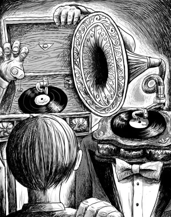 神保町の地下喫茶店『かふぇ あたらくしあ』で出会った、1920年代の蓄音機とカリーヴルストのホットドッグ／カツセマサヒコ