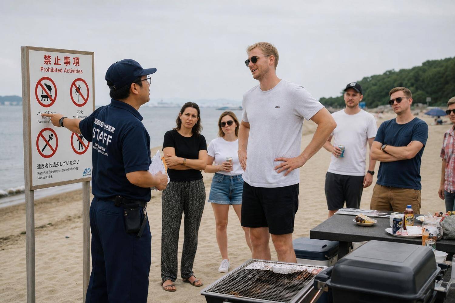 “BBQ禁止”無視で大騒ぎ。「No problem」と笑う外国人観光客が警察に連行されるまで