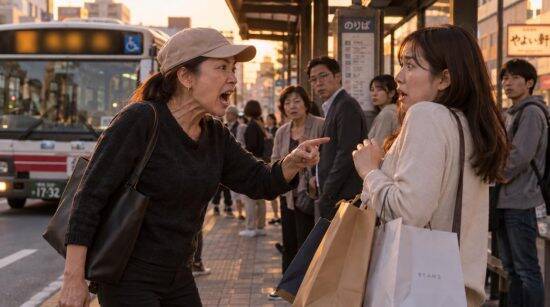 「じゃあさっさと乗れよ！」バスの割り込みを注意され逆ギレした中年女性。車内で20代女性が味わった“恐怖の8分間”