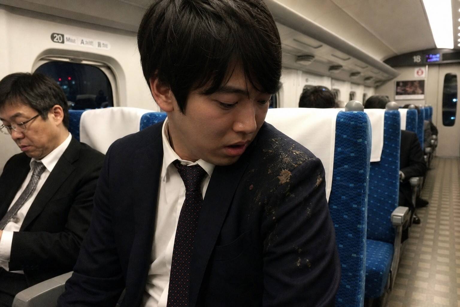 新幹線の車内でスーツを汚された「数日後に面接の就活生」の怒り。相手が逆ギレ、まさかの警察を呼ばれて…／迷惑行為ランキング2位は“座席の座り方”31.9％。電車内マナーへの利用者の本音を調べてみた
