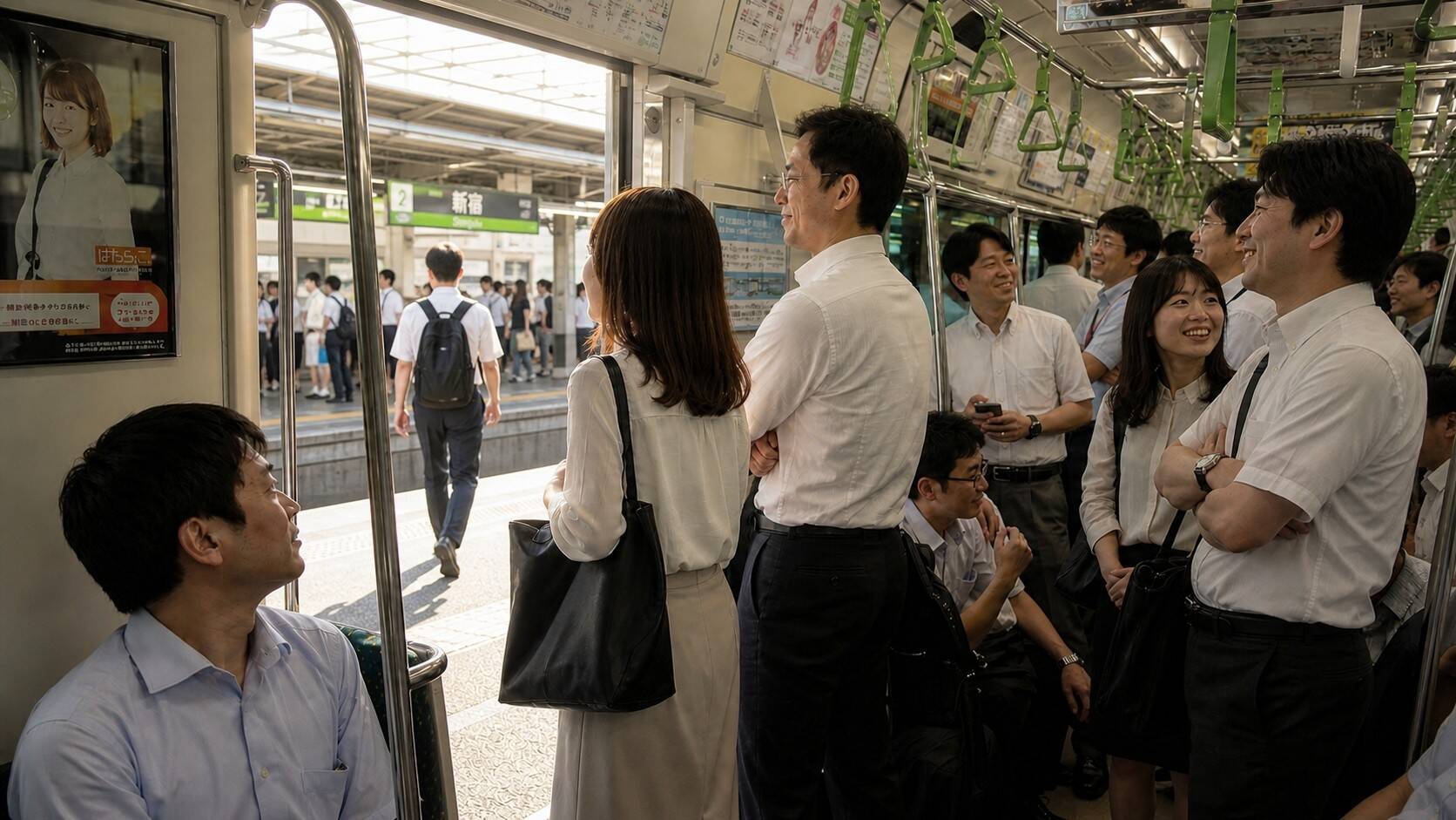 満員電車でスマホを見たまま動かない、“自分のテリトリー”を死守する男性に駅員が放った「痛快な一言」／「扉付近での滞留」が迷惑行為4位に新ランクイン、27.6％が「気になる」と回答