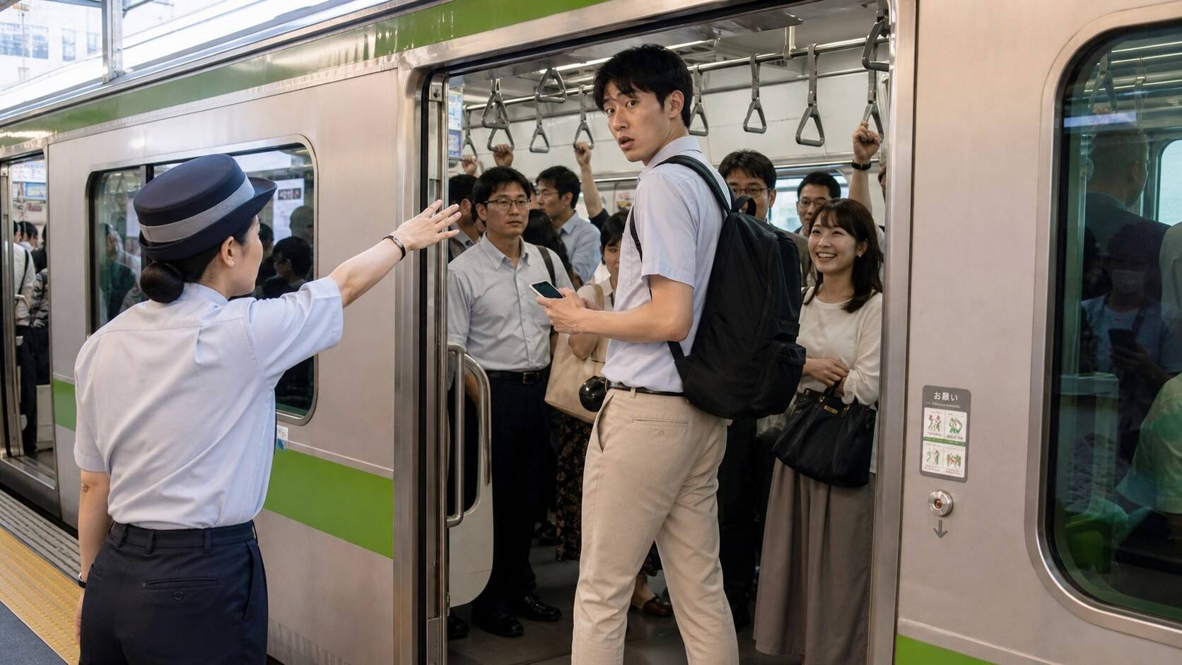 満員電車でスマホを見たまま動かない、“自分のテリトリー”を死守する男性に駅員が放った「痛快な一言」／「扉付近での滞留」が迷惑行為4位に新ランクイン、27.6％が「気になる」と回答