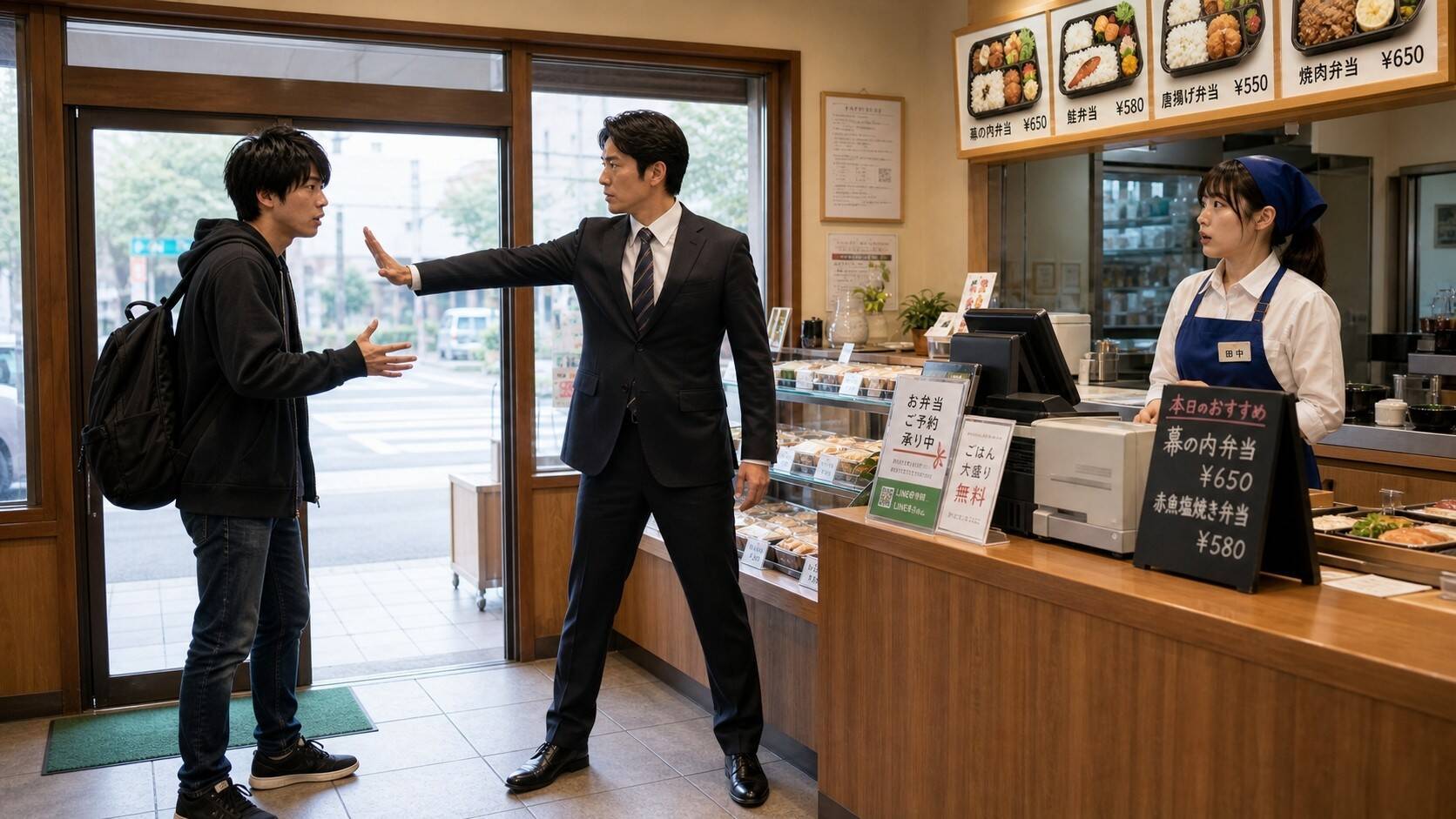 「店員さんに謝れよ！」弁当屋のレジで小銭を投げつける横柄な大学生をサラリーマンの常連客が一喝。思わぬ展開に…“お客様は神様です”の時代は終わったのかも