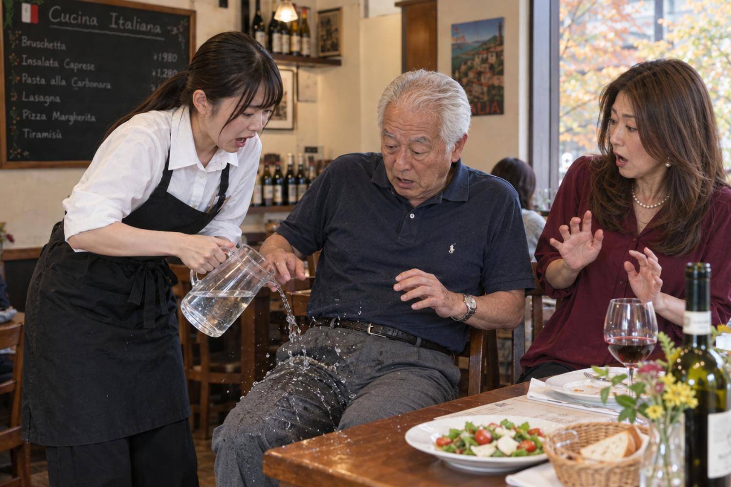 「土下座しろ！」水をこぼした女性店員に激怒する高齢の男性…救いの手を差し伸べてくれた“意外な人物”／飲食店で働く4人に1人がどんな目にあっているのか調べてみた