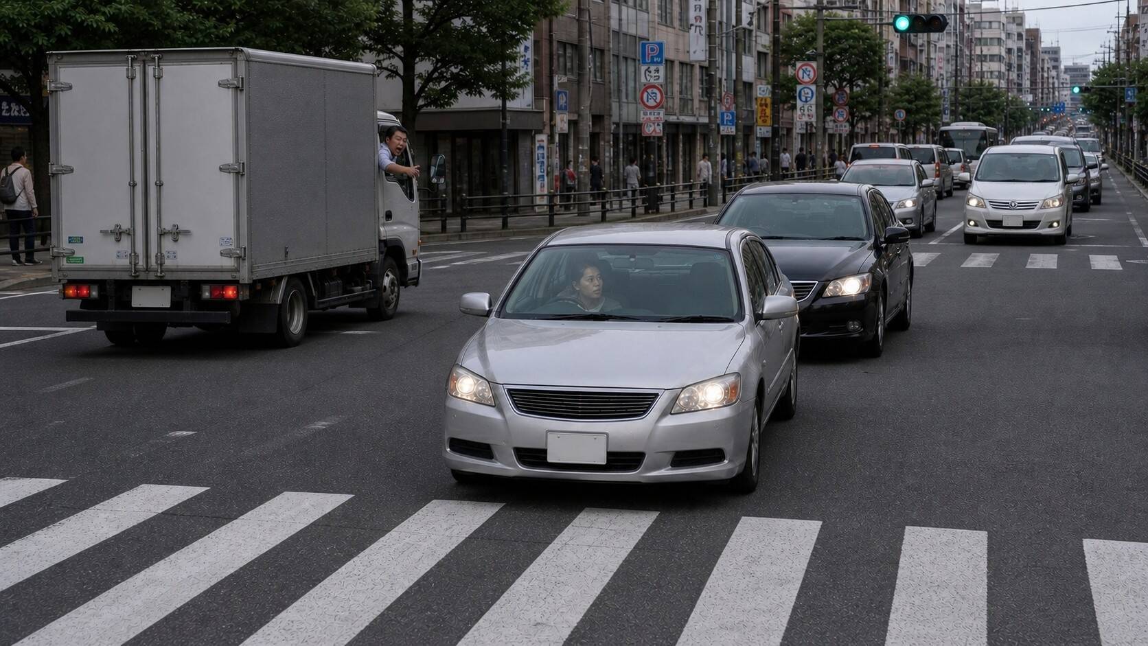 交差点で“あおり運転”された女性。恐怖で動けなくなっていたら…救ってくれたトラック運転手の“一喝”／実は「制限速度＝安全」ではない、道交法のちょっとした落とし穴
