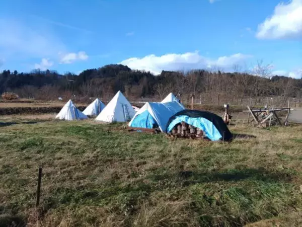青森県の農地の一角に“突如現れた”白いテント群…住人を直撃「北欧スタイルの隠れ家で星とビールを楽しむ」78歳男性の半生