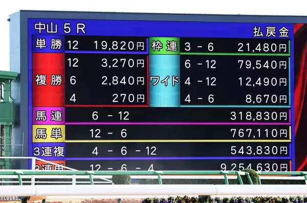 【中山５Ｒ・３歳新馬】１６番人気のヤマニンヘルシェがＶ　３連単は９００万円超えで新馬歴代３位の高配当