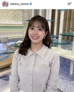 「今日もお美しい」ホワイトコーデのテレ朝・田原萌々アナが「可愛すぎる！」「ホントに癒されます」